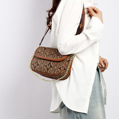 Hand Carry Crossbody Saddle Chain Women's Bag