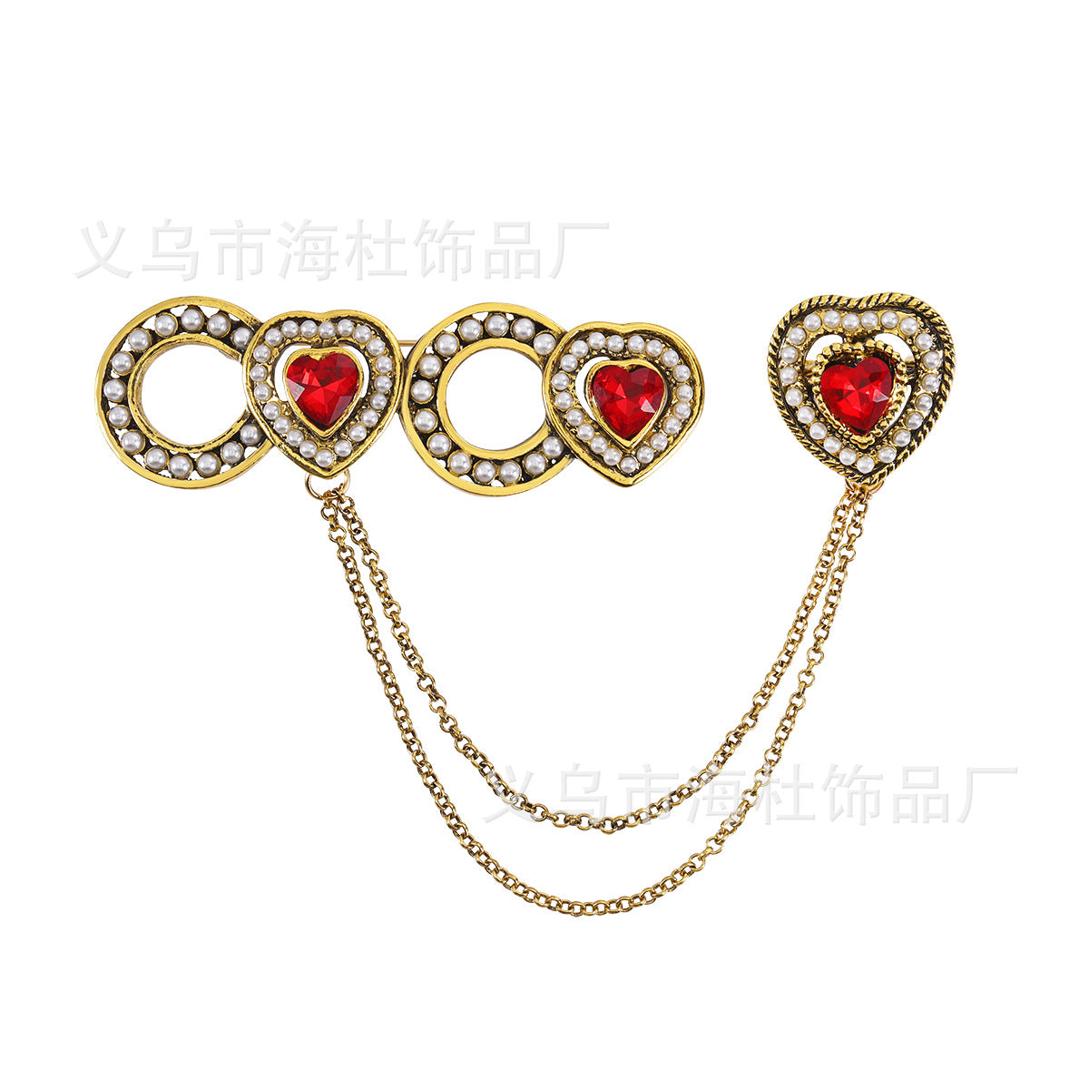 Rhinestone Chain Brooch