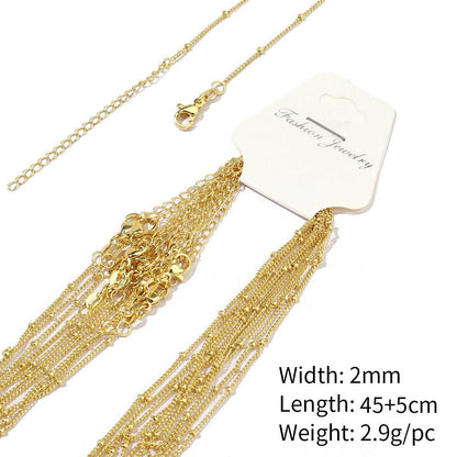 18K real gold color retention universal adjustable necklace