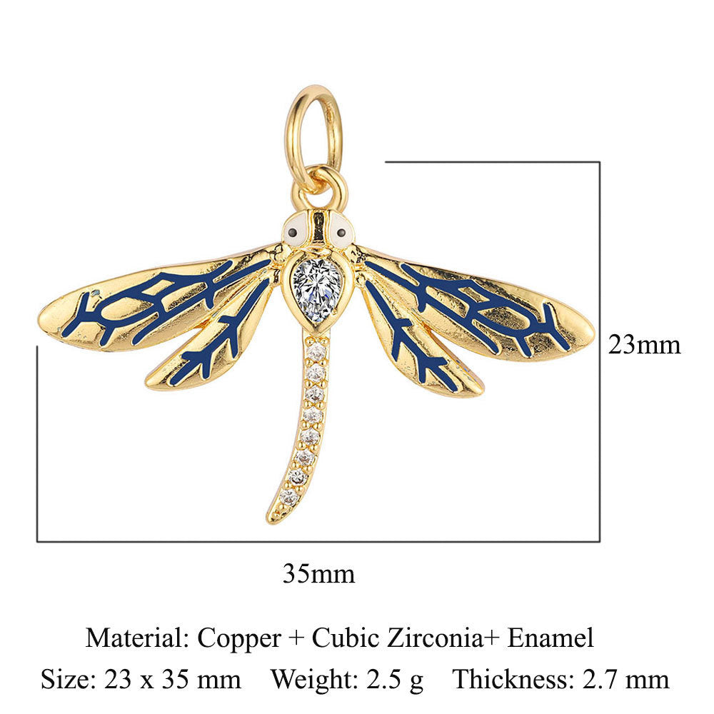 Heart-shaped copper zircon pendant bear snake scorpion