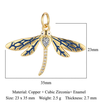 Heart-shaped copper zircon pendant bear snake scorpion