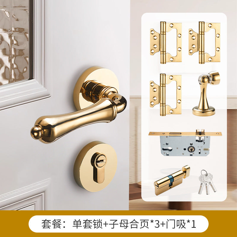 Brass door lock silent magnetic attraction