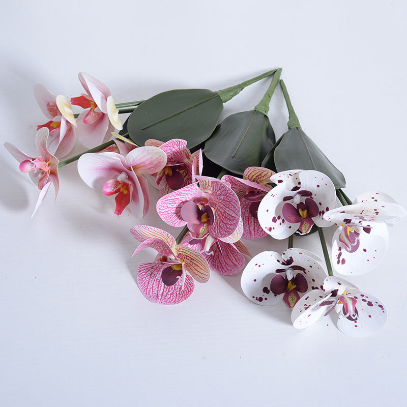 5 flores artificiales de orquídeas Phalaenopsis 