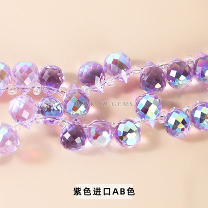 8-10Mm colorful faceted crystal droplet-shaped loose beads