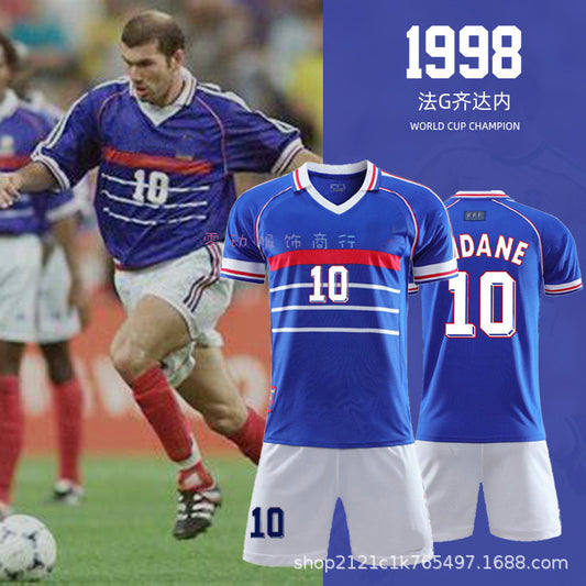 98 World Cup France 10 Zidane Classic Retro Adult Kids Set Jersey