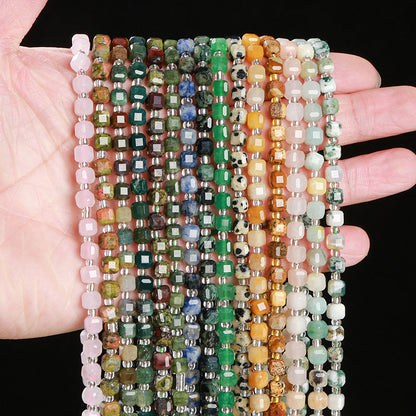 6/8Mm crystal agate jade cube loose beads