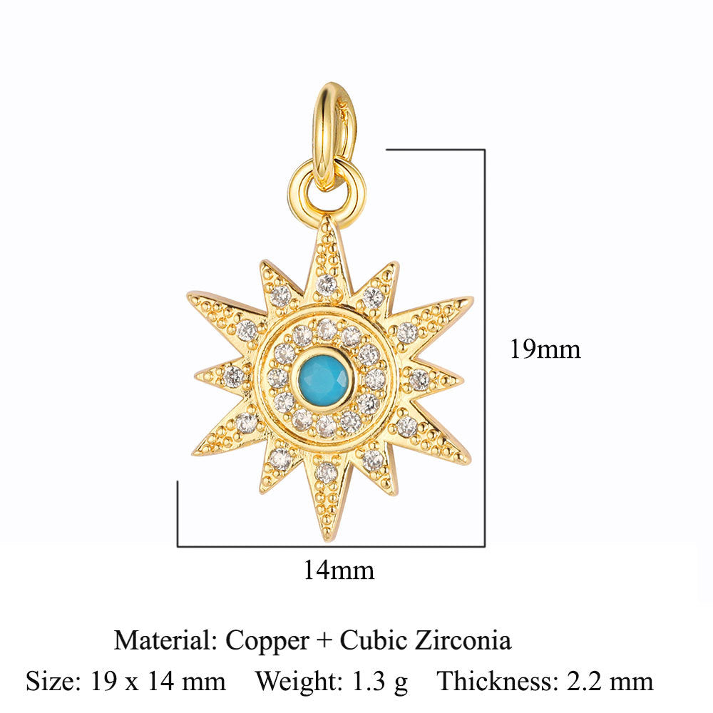 Feather wings tower copper zircon pendant