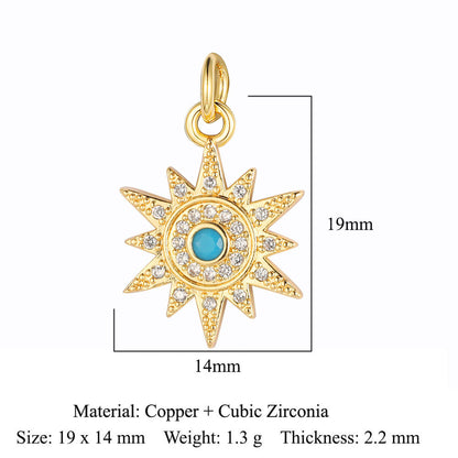 Feather wings tower copper zircon pendant