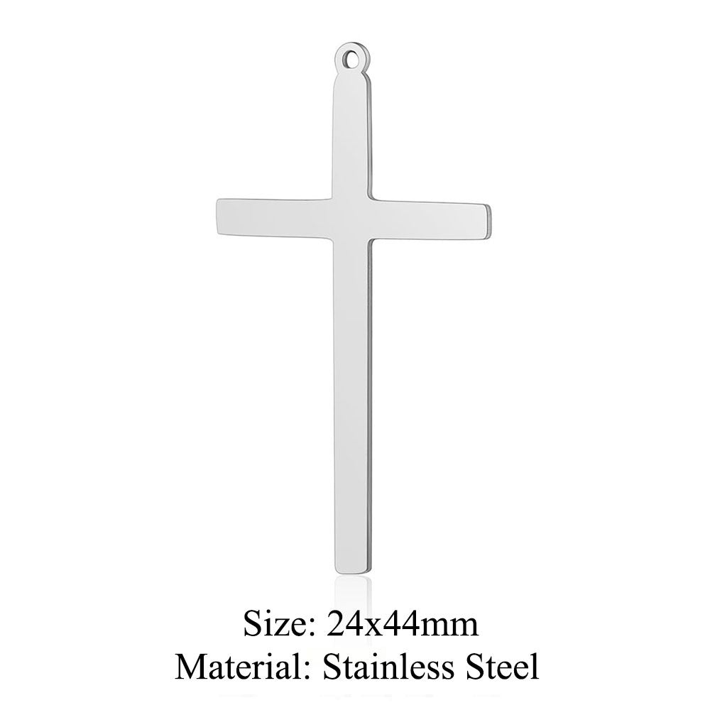 5 pcs/bag cross titanium steel pendant Virgin DIY