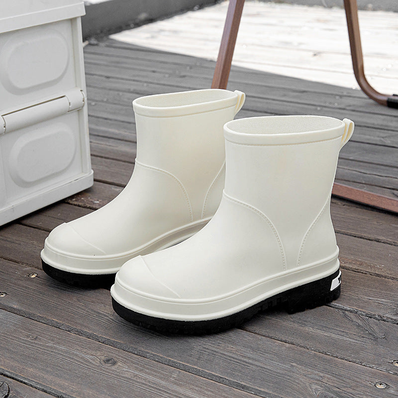 Rain shoes women's cotton warm rain boots