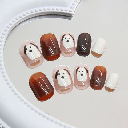 Dog Short Square Fake Nails