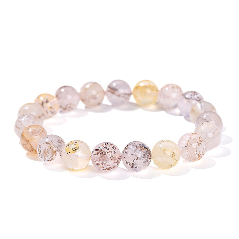 Pulsera de cristal con flor de eucalipto natural de pequeño tamaño 