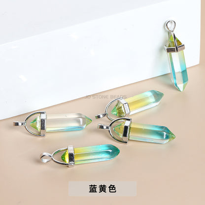 Glass hexagonal column pendant