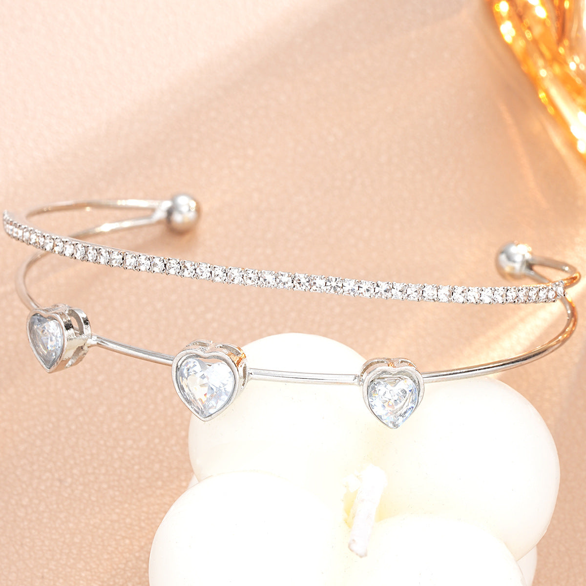 Heart zircon bracelet