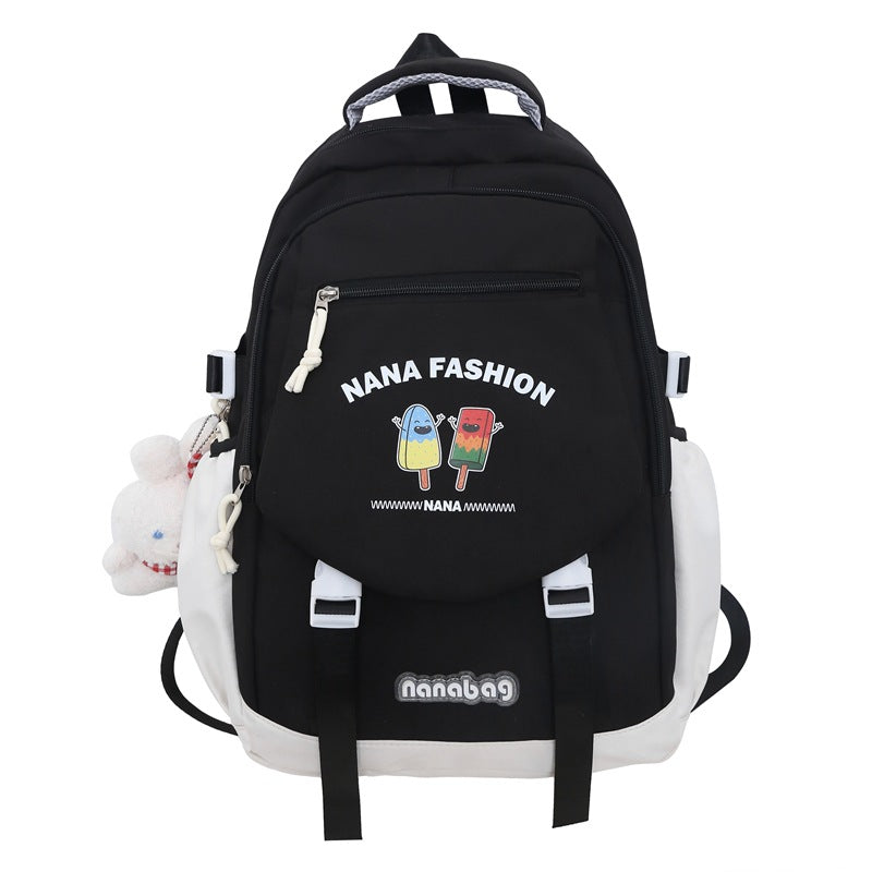 Cute contrast color fashion backpack with large capacity