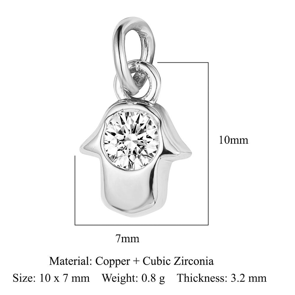 Copper Zircon Star Moon Palm Foot Pendant