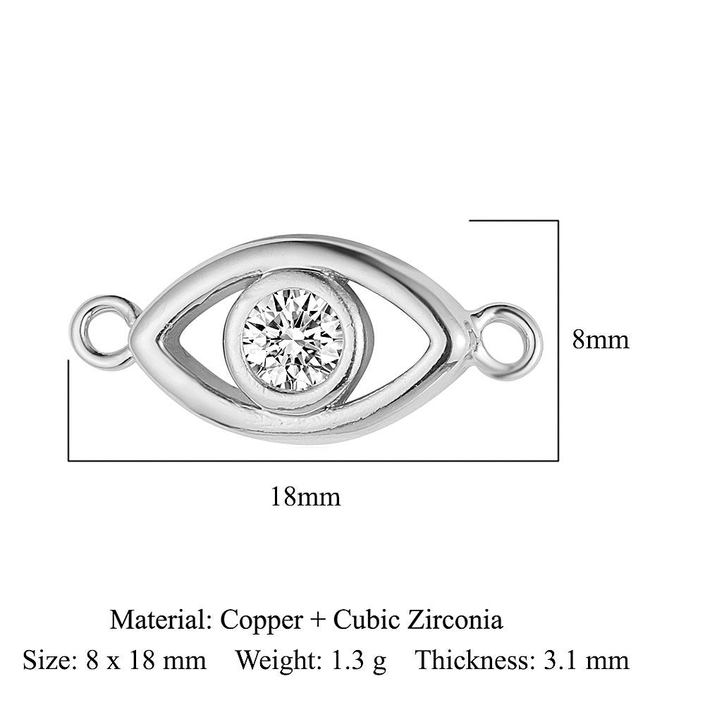 Cactus round zircon double hole copper accessories