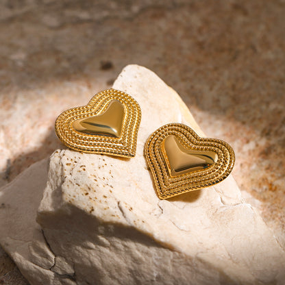 Beaded heart-shaped earrings