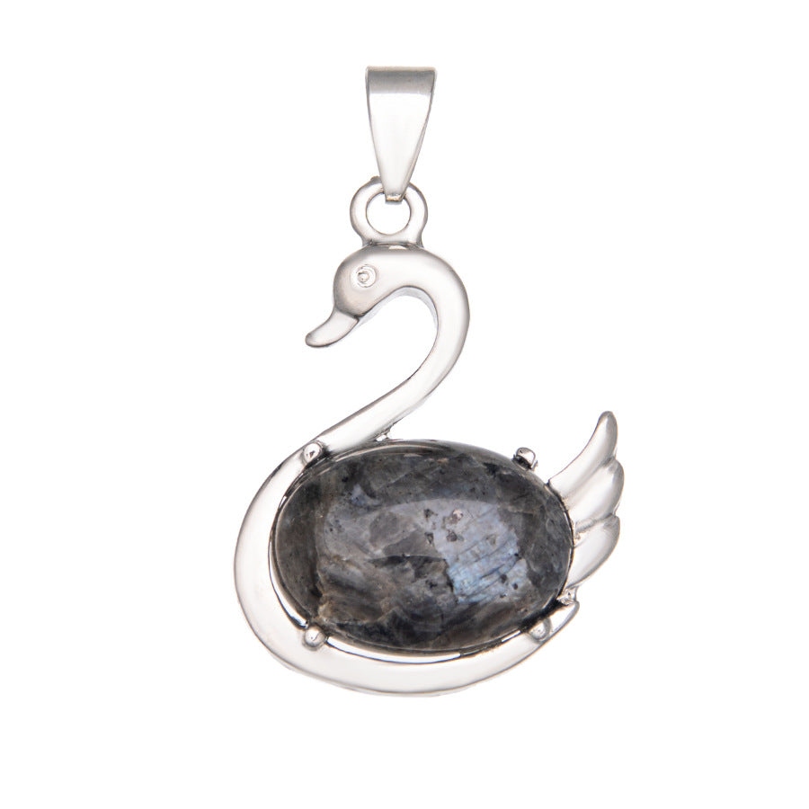 Crystal Swan Agate Pendant