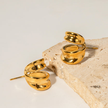 Women's double curl earrings