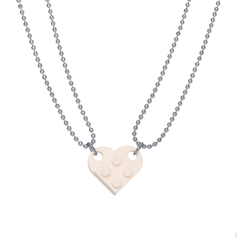 Love pendant double layer bead necklace