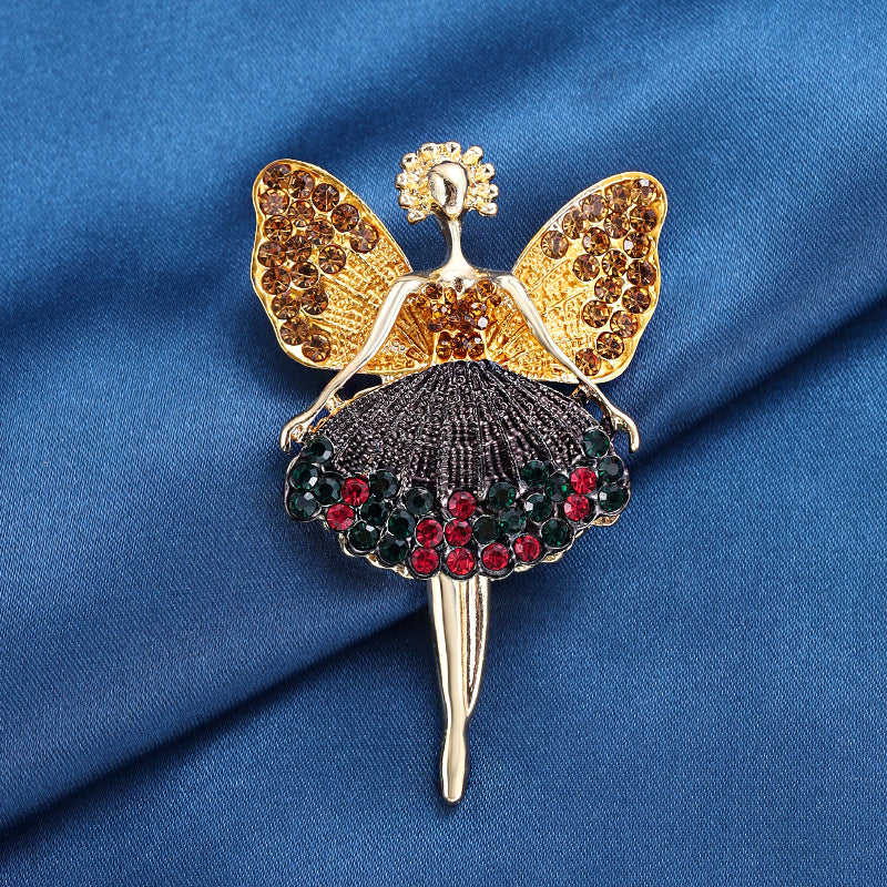 Cute angel brooch full of diamonds