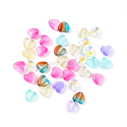 12Mm Multicolor AB Symphony Glazed Perforated Love Shaped Loose Beads