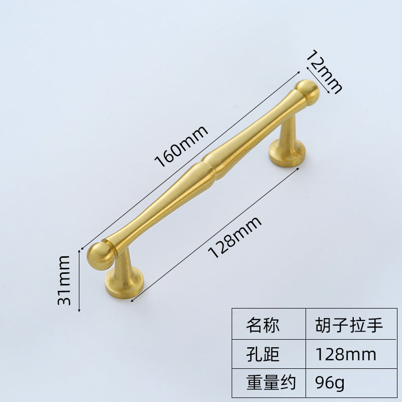 Brass handle for French cabinet door