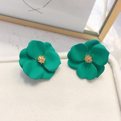 Colored flower earrings for women