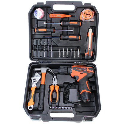 Lithium battery drill comprehensive toolbox set