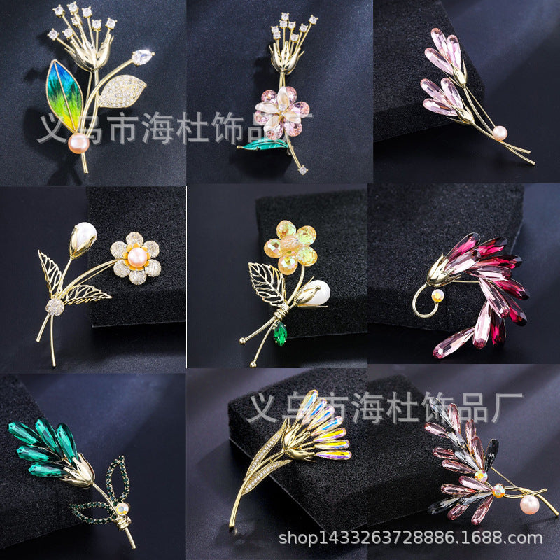 Eco-friendly crystal brooch pin