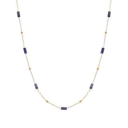 lapis lazuli pipe bead hand necklace