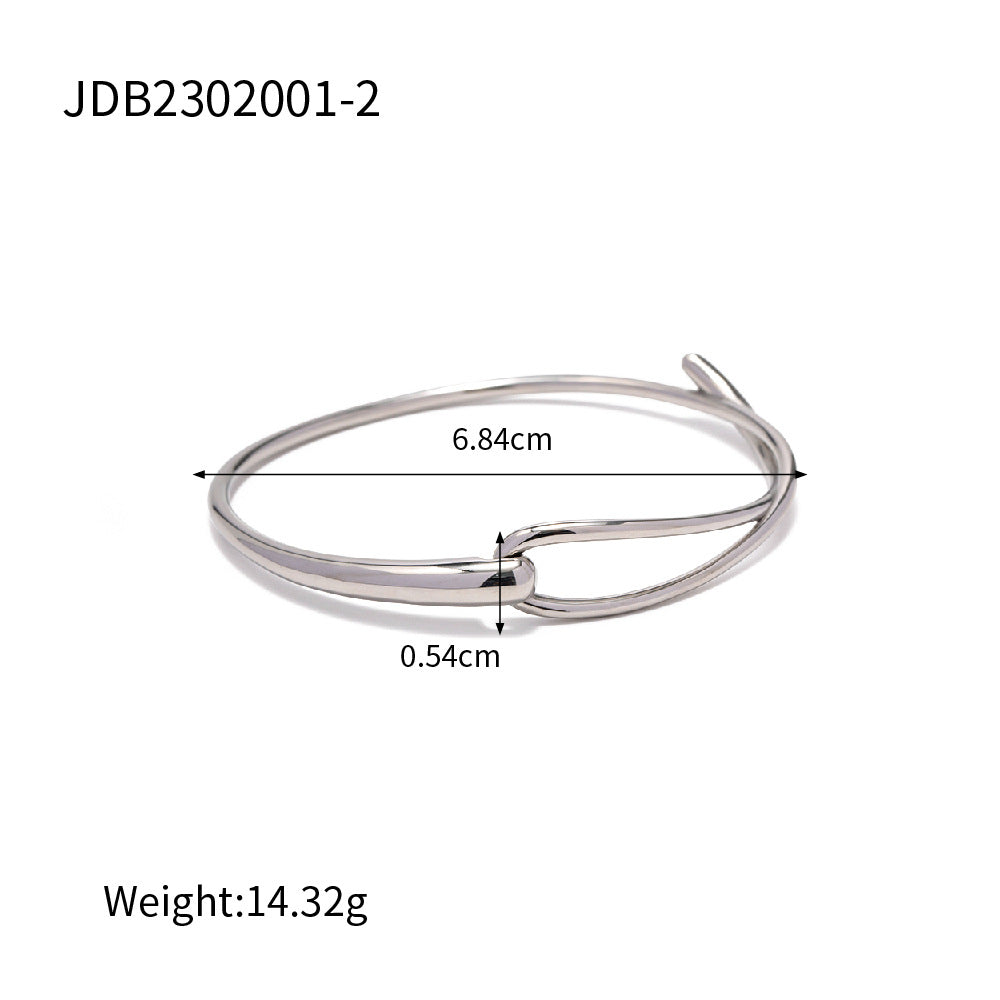 Steel-colored stainless steel bracelet