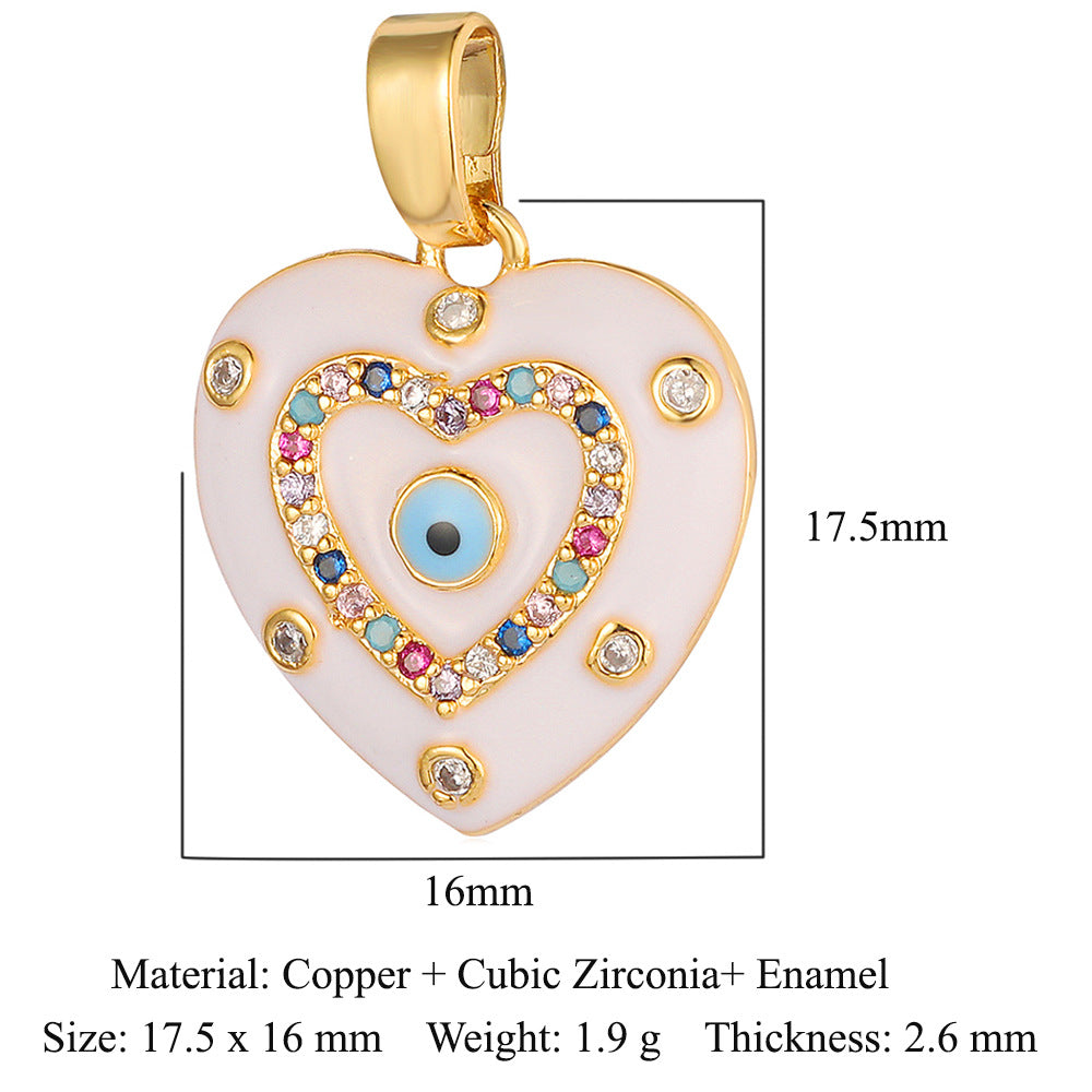 Copper zircon flower love bohemian pendant