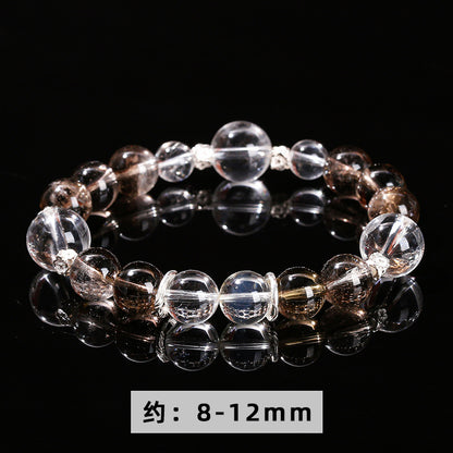 7A Natural Tea Crystal White Crystal Bracelet S925 Silver