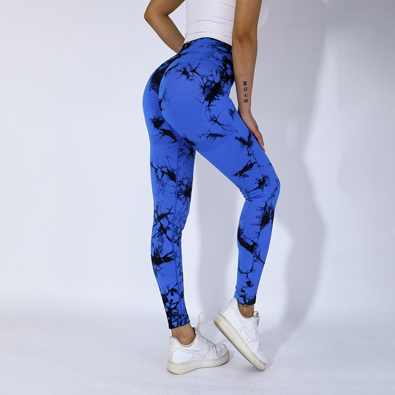 Tie-Dye High-Waist Butt-Lifting Sports Pants for Women