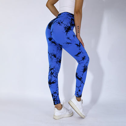 Tie-Dye High-Waist Butt-Lifting Sports Pants for Women