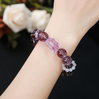 7A natural ice-permeable amethyst bead bracelet.