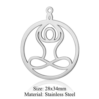 5 pcs/bag eye palm titanium steel pendant fashion