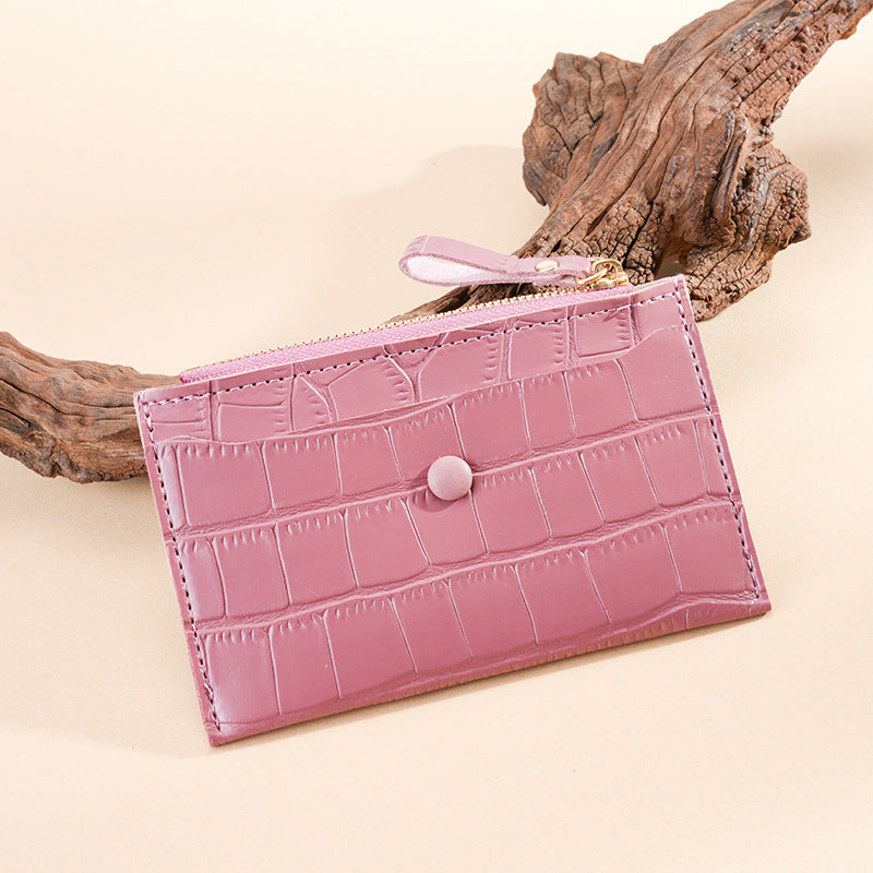 Card bag, card holder, crocodile pattern, multi-card position, ultra-thin.