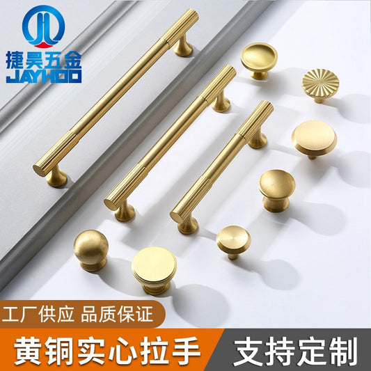 Solid brass cabinet door handle