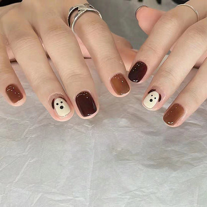 Dog Short Square Fake Nails