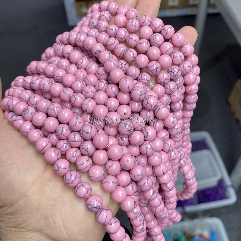 Synthetic pink turquoise beads loose beads