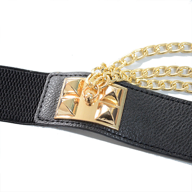 Waist seal metal chain belt