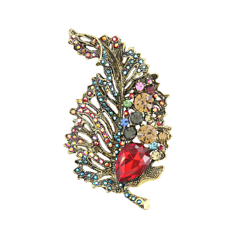 Glass crystal brooch high-end collar pin