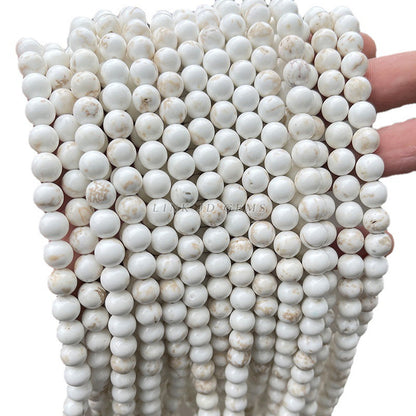 Natural white magnesite round beads turquoise loose beads