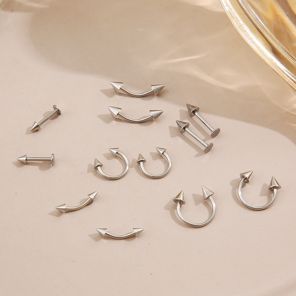 12 piercing mixed set nose studs