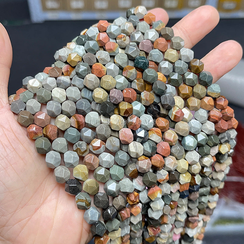 Natural marine stone rhombus beads loose beads