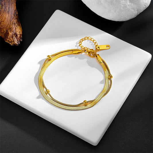 Double flat snake bracelet