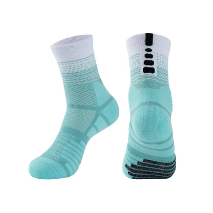 Mid-Length Basketball Socks Thick Gradient Color